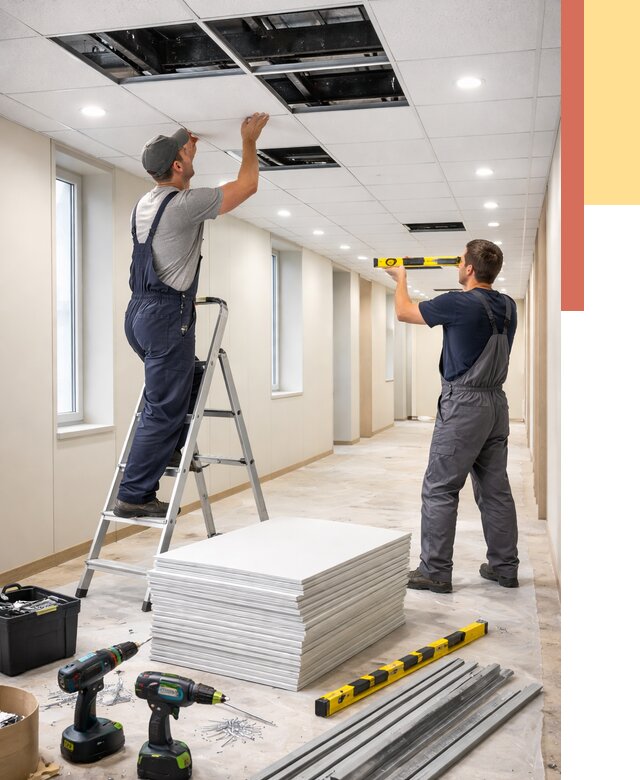 Ремонт потолка Армстронг в Иркутске от 4689 руб. — быстро и недорого | ОТДЕЛОЧНИК-Ркт