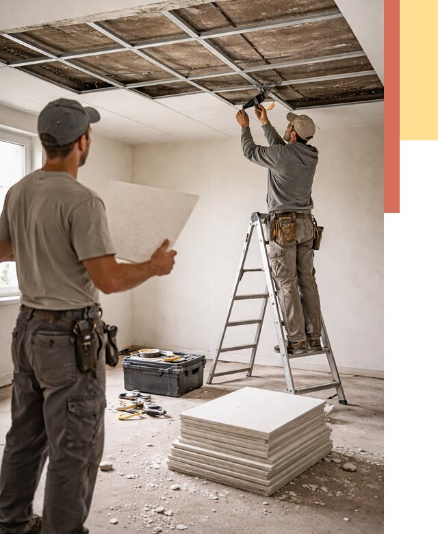 Замена плит подвесного потолка в Иркутске от 1823 руб. быстро и недорого | ОТДЕЛОЧНИК-Ркт