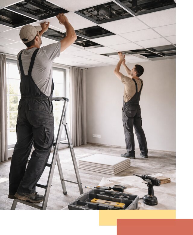 Замена плит подвесного потолка в Иркутске быстро и качественно