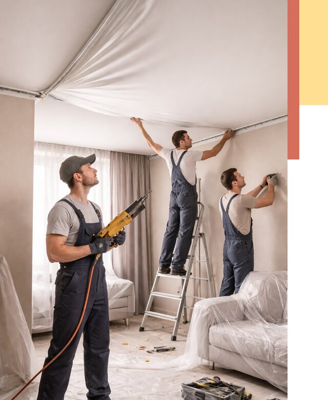 Установка натяжного потолка в Иркутске от 4689 руб. | Быстро и недорого — ОТДЕЛОЧНИК-Ркт