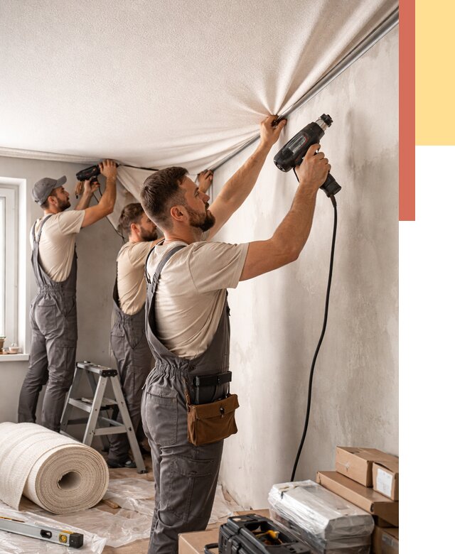 Монтаж фактурного натяжного потолка в Иркутске от 781 руб. — ОТДЕЛОЧНИК-Ркт