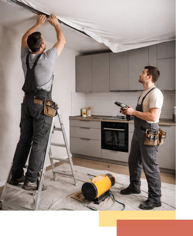 Монтаж натяжного потолка на кухне в Иркутске