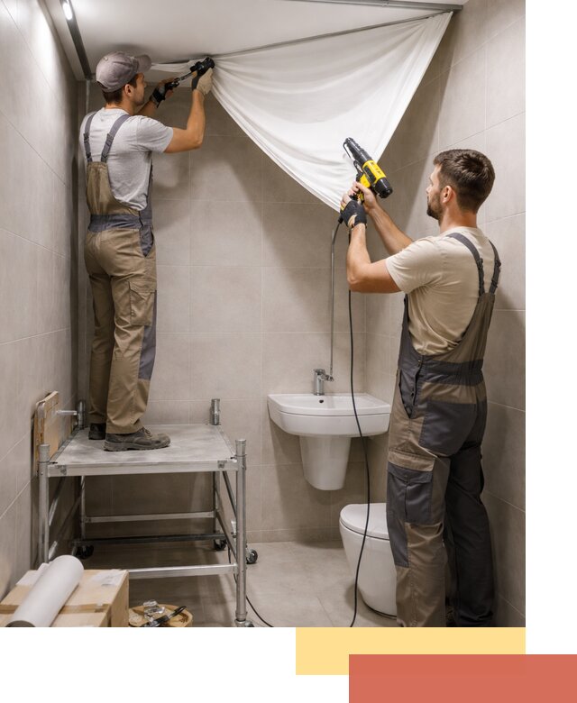 Монтаж натяжного потолка в санузле в Иркутске