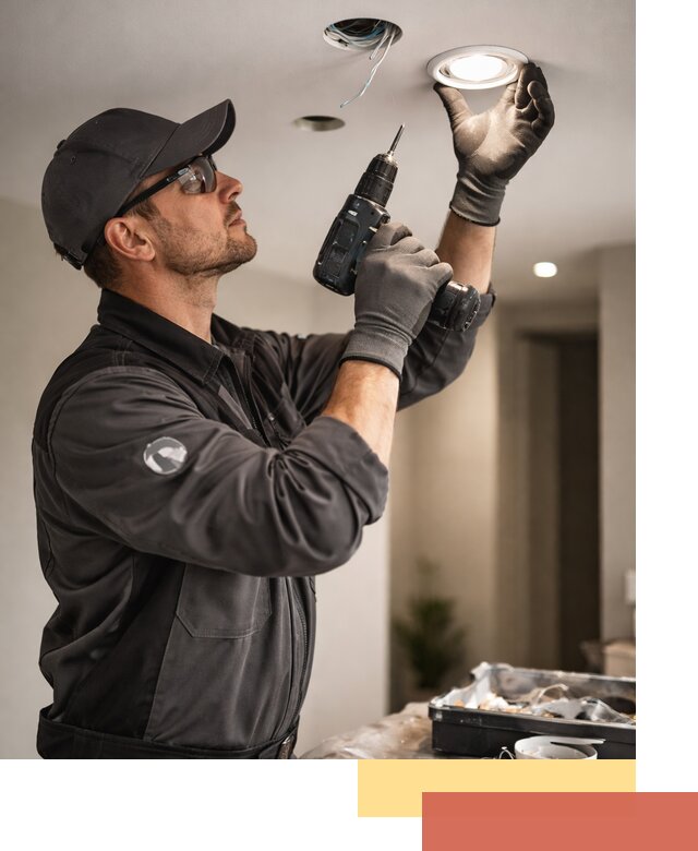 Установка точечных светильников в натяжной потолок в Иркутске