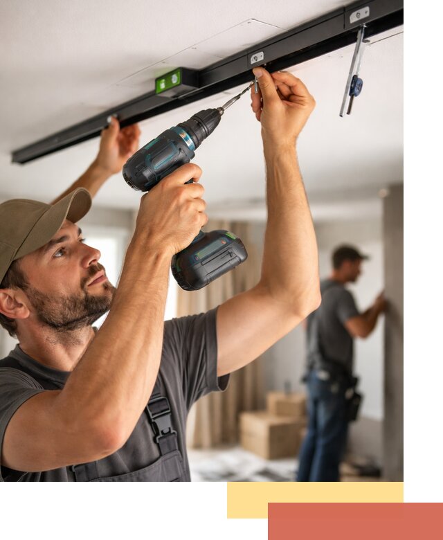 Установка трековых светильников в натяжной потолок в Иркутске