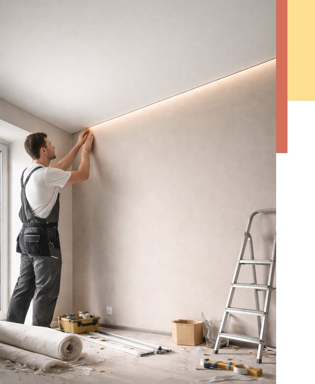 Теневые натяжные потолки в Иркутске от 8544 руб. под ключ | ОТДЕЛОЧНИК-Ркт