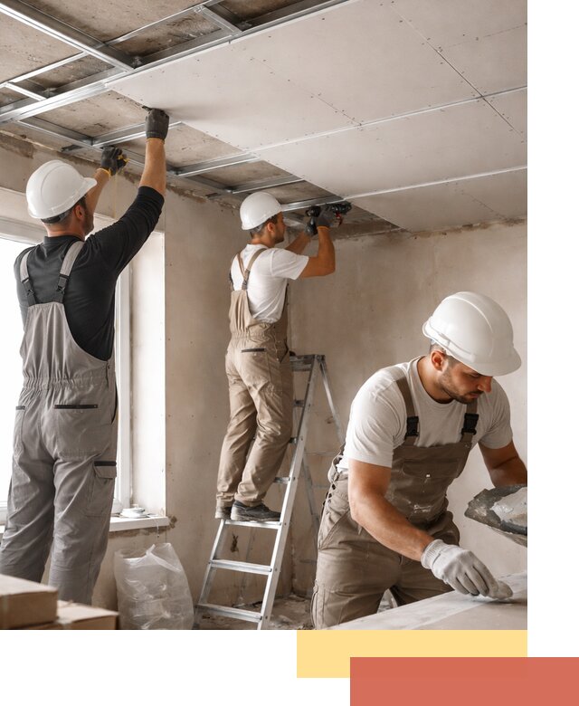 Одноуровневый потолок из гипсокартона в Иркутске — монтаж и отделка