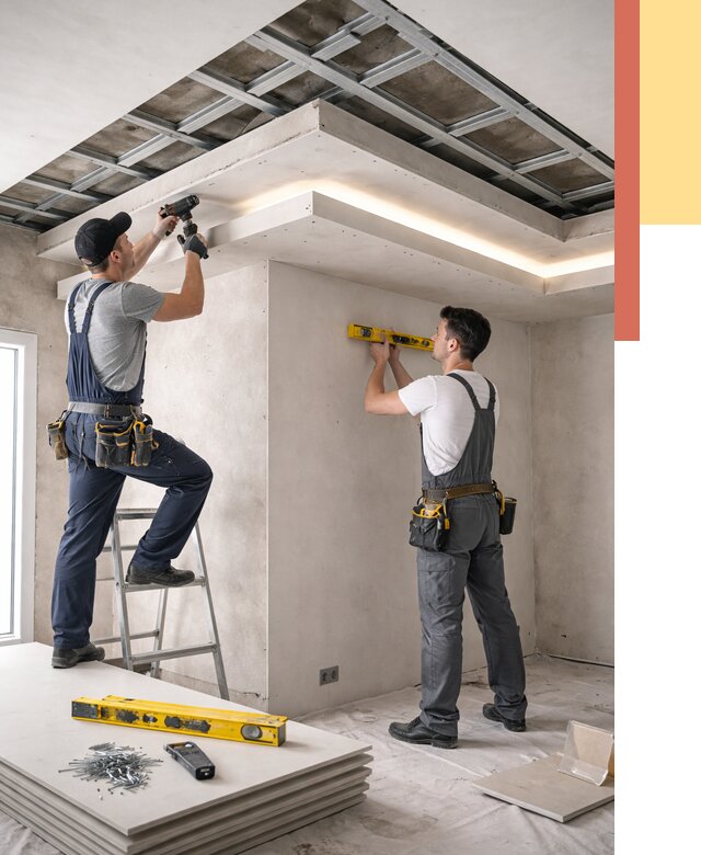 Двухуровневый потолок из гипсокартона в Иркутске от 1511 руб. под ключ | ОТДЕЛОЧНИК-Ркт