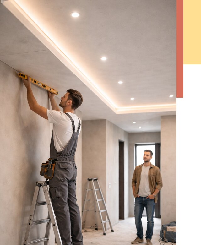 Потолок из гипсокартона с подсветкой в Иркутске от 781 руб./м2 под ключ | ОТДЕЛОЧНИК-Ркт