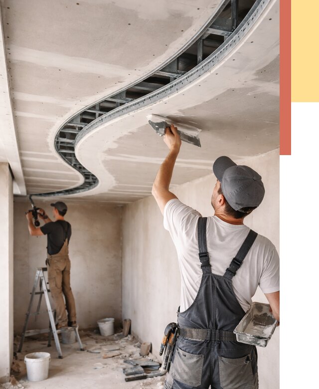 Криволинейный потолок из гипсокартона в Иркутске от 2188 руб./м2 | ОТДЕЛОЧНИК-Ркт