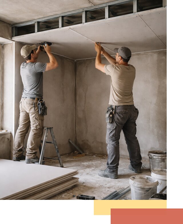 Короб из гипсокартона на потолке под ключ в Иркутске