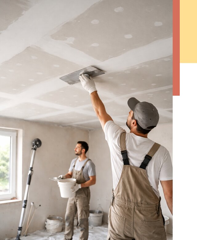 Шпаклевка потолка из гипсокартона в Иркутске от 3334 руб./м2 — услуги под ключ | ОТДЕЛОЧНИК-Ркт
