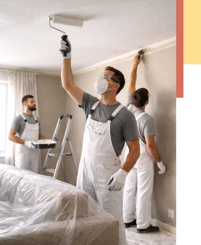 Покраска потолка водоэмельсионной краской в Иркутске от 2292 руб/м² — услуги под ключ | ОТДЕЛОЧНИК-Ркт