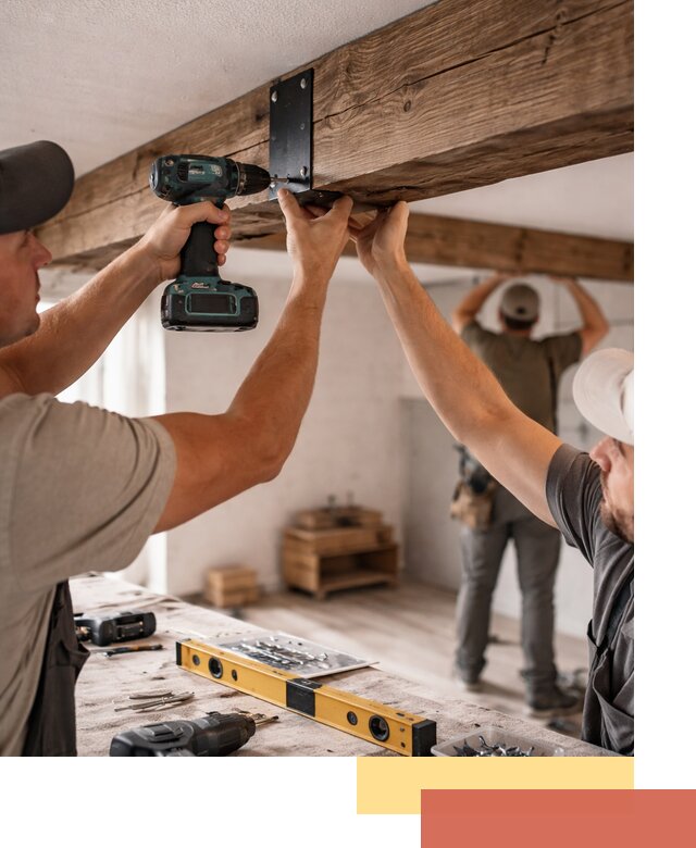 Монтаж декоративных потолочных балок в Иркутске