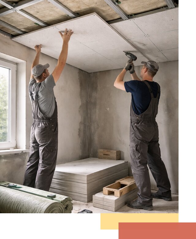 Шумоизоляция потолка панелями ЗИПС в Иркутске